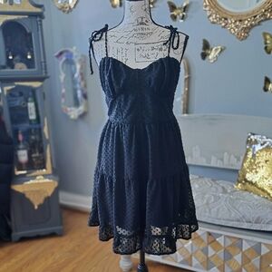 Wild Fable Coastal Cowgirl Whimsigoth Goth Black Mini Dress Medium